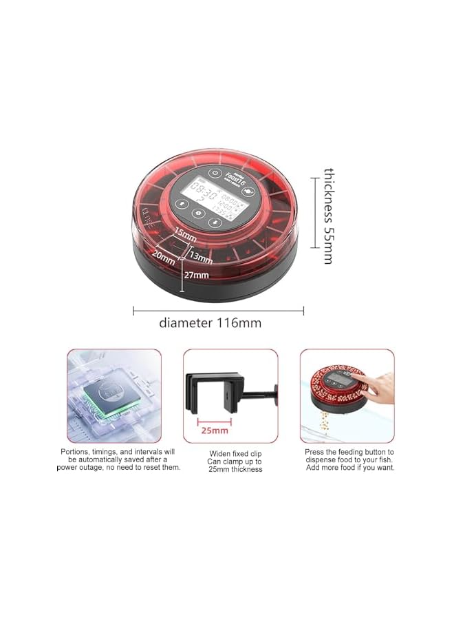 مغذي الأسماك الأوتوماتيكي، مغذي مؤقت قابل للشحن، مع كابل USB وشاشة LCD، ختم مانع للرطوبة، مغذي حوض السمك الرقمي لتغذية تلقائية أثناء العطلات أو الإجازات. - Image 2
